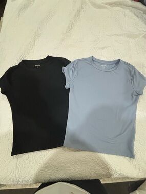 Classic Short Sleeve Tee Pair - Black & Light Blue